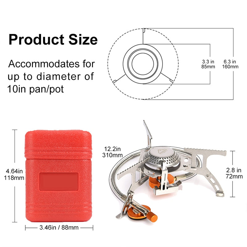 Camping Gas Stove Outdoor Burner Strong Fire Heater Tourism Cooker Survival Furnace Supplies Equipment Picnic