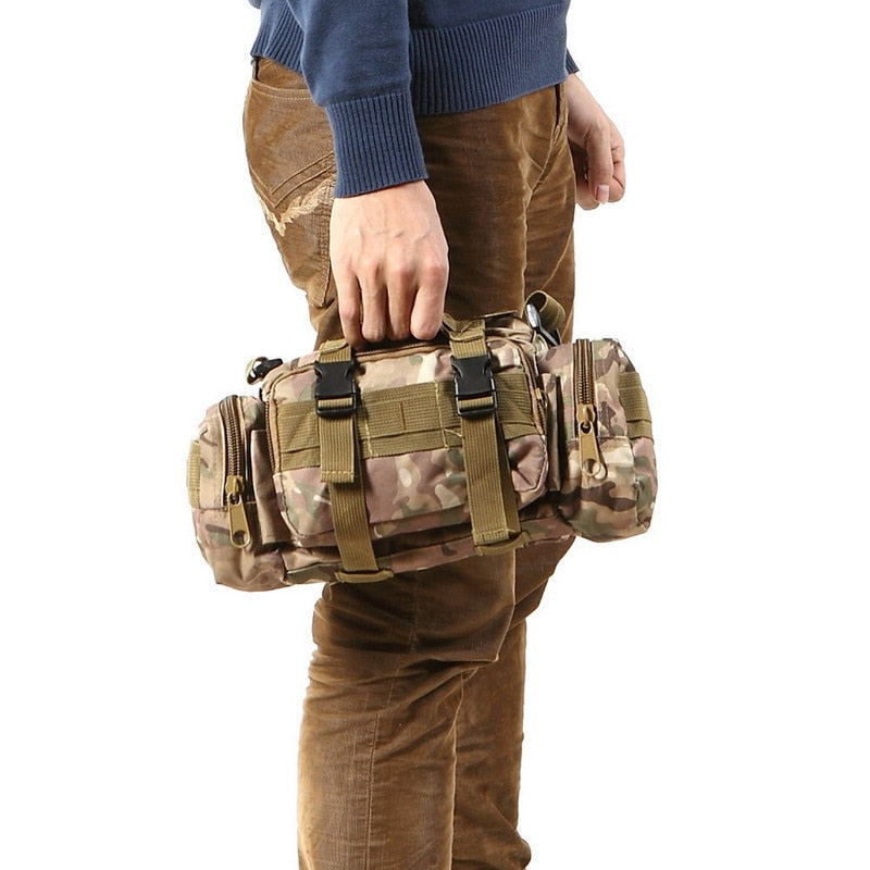 Hiking Outdoor Waist Bag 600D Waterproof Oxford Climbing Shoulder Bags Military Tactical Fishing Camping Pouch Bag Mochila Bolsa