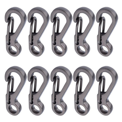10 Pack Mini Carabiner Camping EDC Survival Climbing SF Spring Backpack Clasps Keychain Paracord Tactical Gear Hooks Key Chain