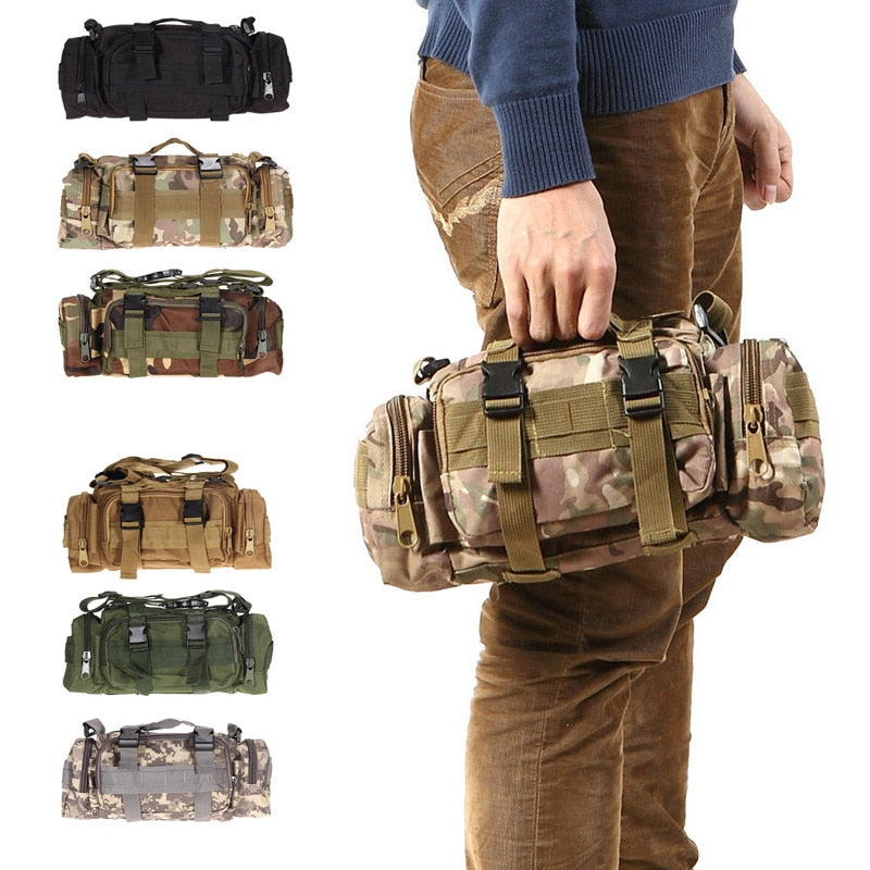 Hiking Outdoor Waist Bag 600D Waterproof Oxford Climbing Shoulder Bags Military Tactical Fishing Camping Pouch Bag Mochila Bolsa