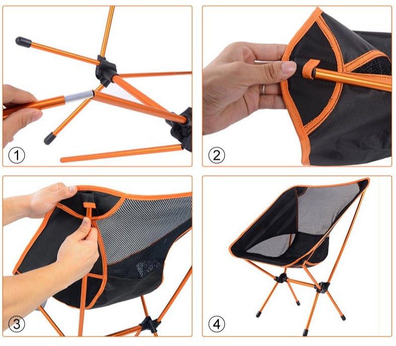 Travel Ultralight Folding Chair Superhard High Load Outdoor Camping Chair Portable Beach Hiking Picnic Seat Fishing Tools Chair