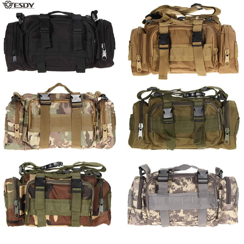 Hiking Outdoor Waist Bag 600D Waterproof Oxford Climbing Shoulder Bags Military Tactical Fishing Camping Pouch Bag Mochila Bolsa