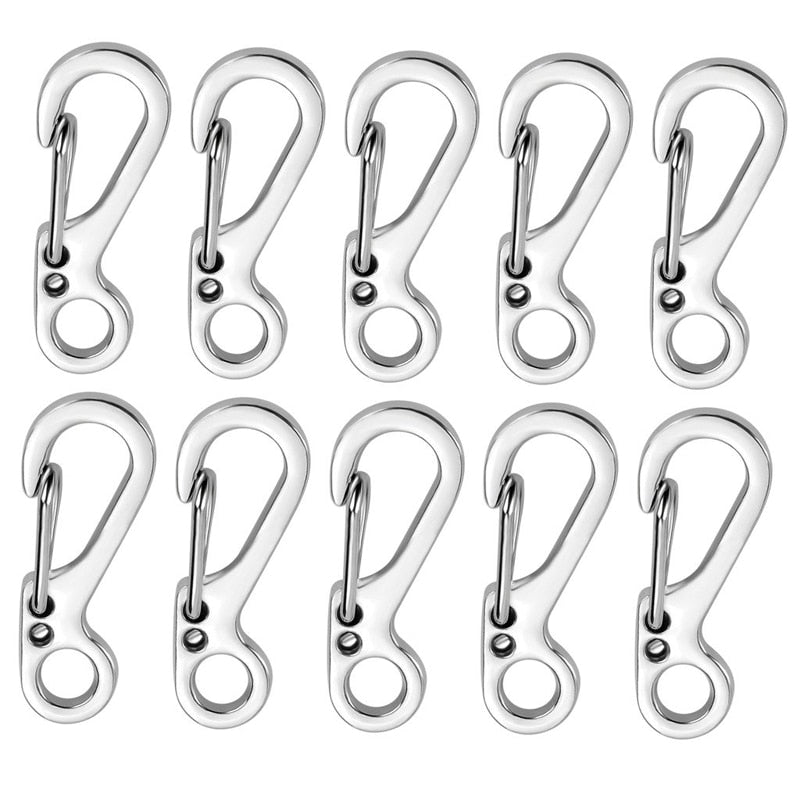 10 Pack Mini Carabiner Camping EDC Survival Climbing SF Spring Backpack Clasps Keychain Paracord Tactical Gear Hooks Key Chain