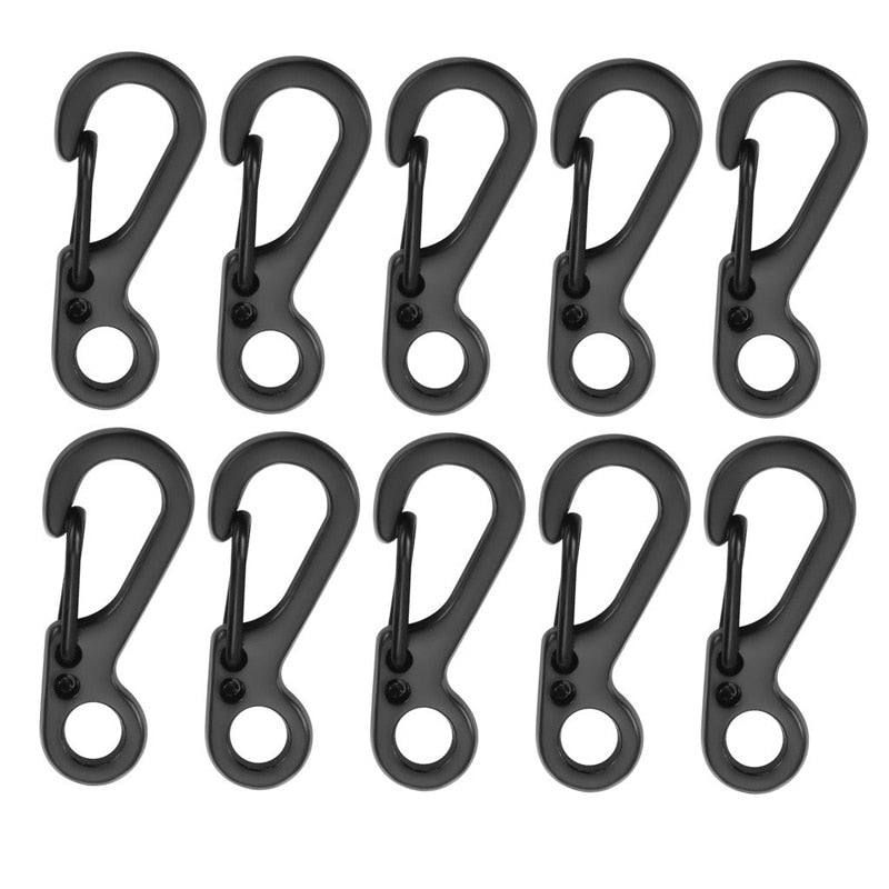 10 Pack Mini Carabiner Camping EDC Survival Climbing SF Spring Backpack Clasps Keychain Paracord Tactical Gear Hooks Key Chain